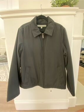Kenneth Cole Reaction Black Zip-Front Bomber Jacket